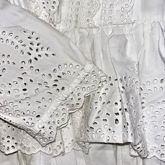 Ulla Johnson Aster Long Sleeve Tiered Ruffle Mini Dress White Size 12 NEW $575 - Picture 9 of 10